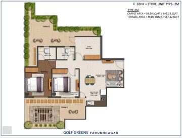 Floor Plan in 3 BHK Apartment at Farukh Nagar Sector 3 – for Sale