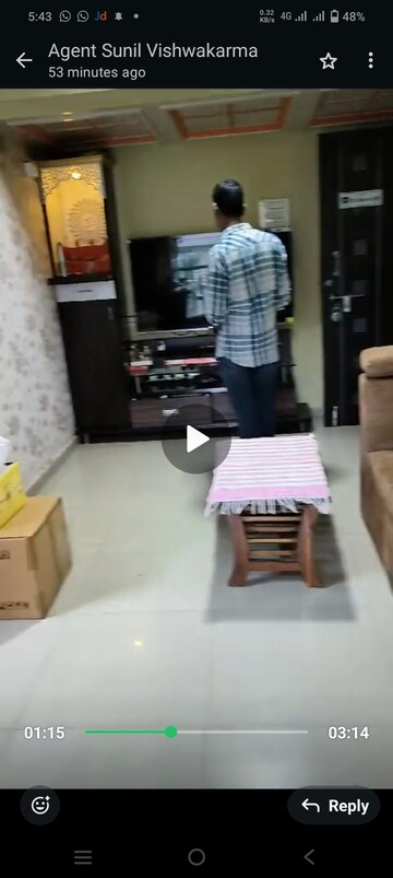 Living Room in 1 BHK Apartment at Om Sai Blueberry, Nalasopara East – for Sale