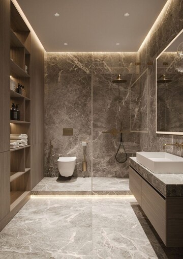 Bathroom in 3 BHK Apartment at Haware Intelligentia Infinity, Chembur – for Sale