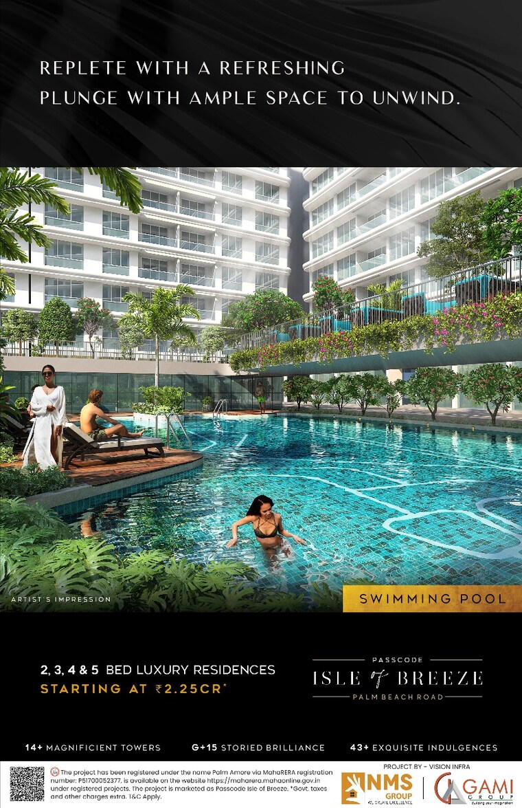 Swimming Pool, nms-palm-amore 5 Bedroom 2529 Sq.Ft. Builder Floor In Seawoods Sector 46 Navi Mumbai 7645072