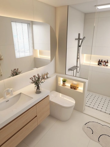 Bathroom in 4 BHK Apartment at Rustomjee Crown, Prabhadevi – for Sale