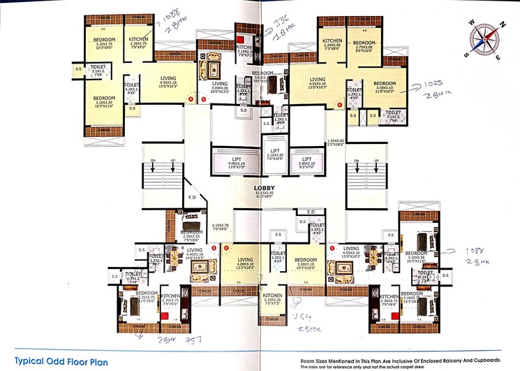 Floor Plan, gami-viona 2 Bedroom 1080 Sq.Ft. Apartment In Kharghar Navi Mumbai 7643079