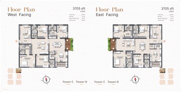 Floor Plan in 4 BHK Apartment at Rajapushpa Infina, Manchirevula – for Sale