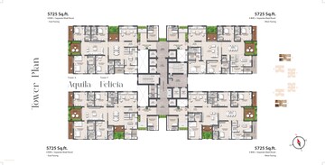 Master Plan in 4 BHK Apartment at Rajapushpa Infina, Manchirevula – for Sale