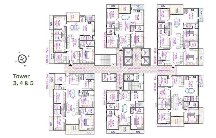 Floor Plan, srias-iwa 4 Bedroom 3605 Sq.Ft. Apartment In Nanakramguda Hyderabad 7651920