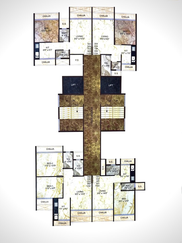 Floor Plan, shree-raj-uma-greens 2 Bedroom 482 Sq.Ft. Apartment In Dronagiri Navi Mumbai 6704182