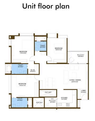 Floor Plan in 3 BHK Apartment at Nibm Annexe – for Sale