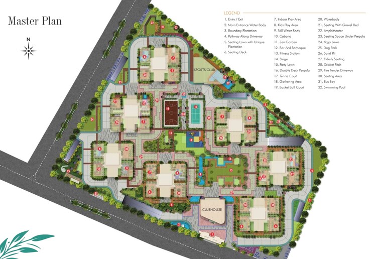 Master Plan, western-springs 3 Bedroom 2185 Sq.Ft. Apartment In Puppalaguda Hyderabad 7653171