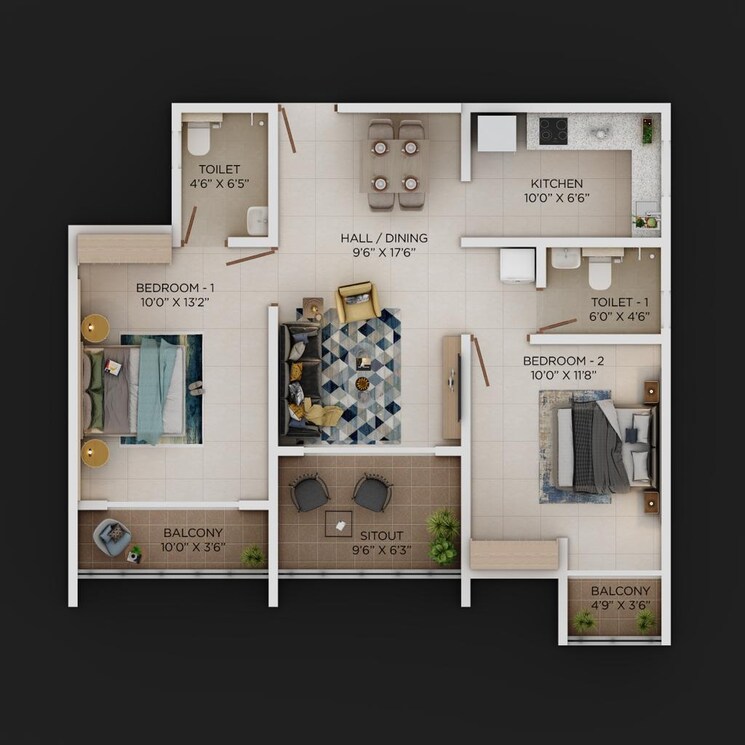 Floor Plan, vbhc-springwater 1 Bedroom 600 Sq.Ft. Apartment In Palghar Palghar 7653874