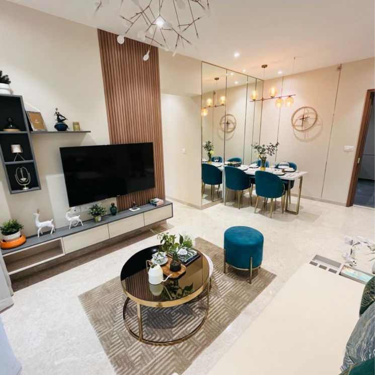 Living Room, db-parkwoods 2 Bedroom 1000 Sq.Ft. Apartment In Parkwoods Thane 7654438