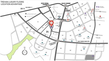 3 BHK Builder Floor – Map Location View at Sector 71 - for Sale