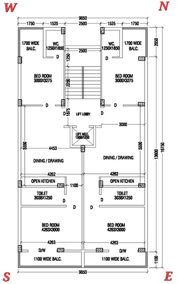 Floor Plan in 2 BHK Apartment at New Town – for Sale