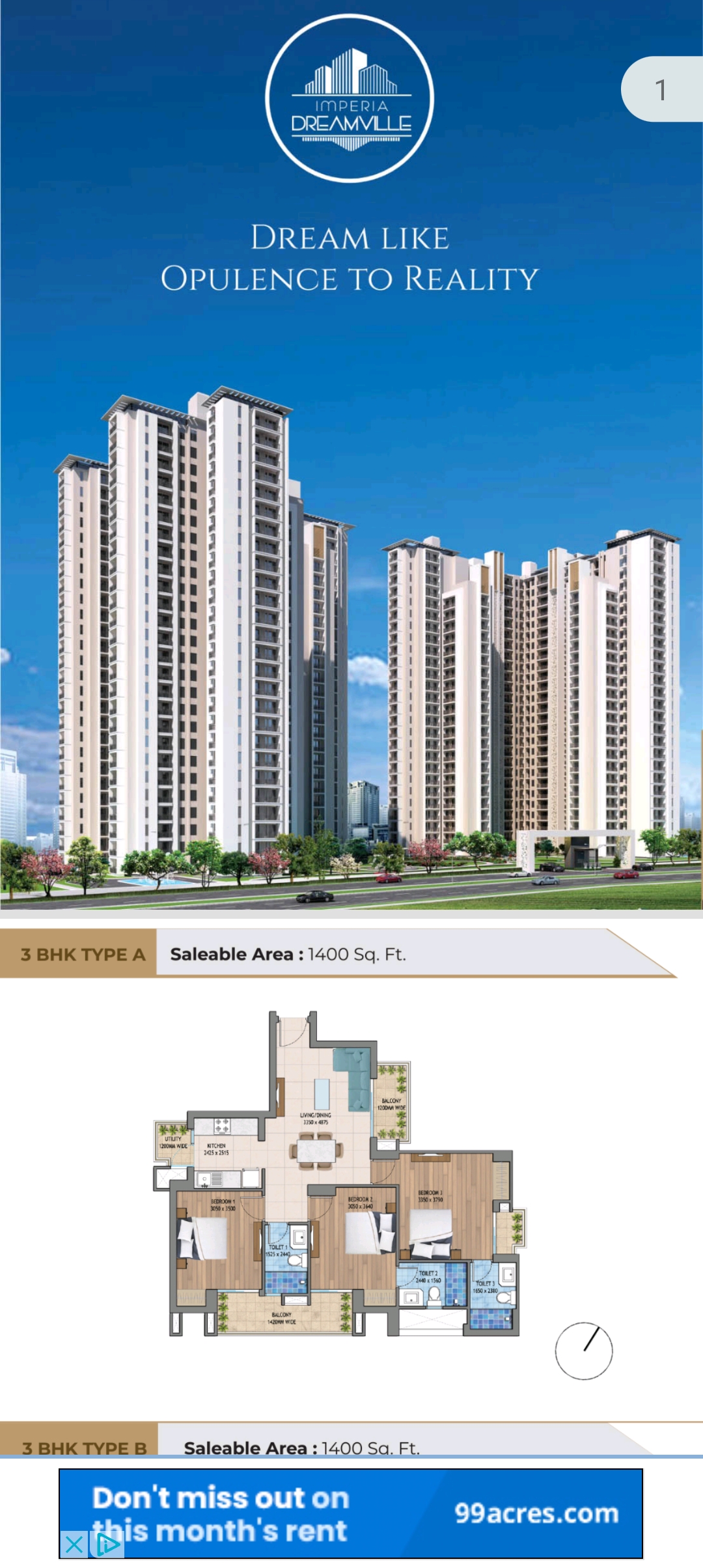 3 BHK Apartment For Resale in Imperia Prideville Yex Sector 25 Greater Noida  7659367