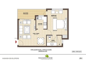 Floor Plan in 3 BHK Apartment at Puri The Aravallis, Sector 61 – for Sale