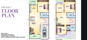 Floor Plan in 3 BHK Villa at Vanshika Ontario, Faizabad Road – for Sale