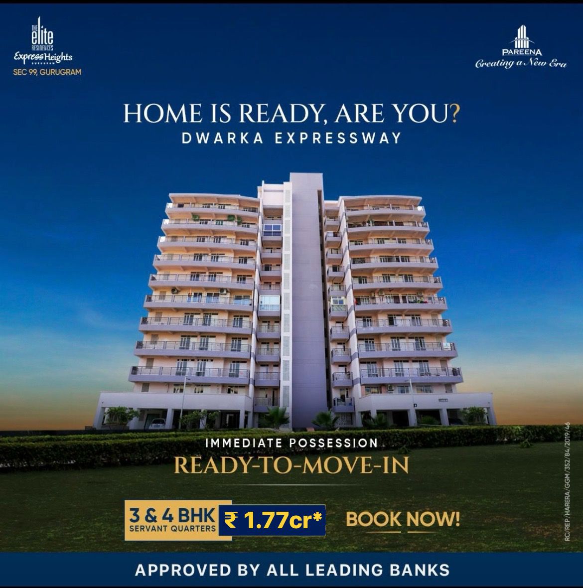 3 BHK Apartment For Resale in Pareena The Elite Residences Sector 99 Gurgaon  7663037