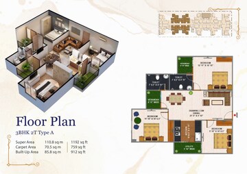 Floor Plan in 3 BHK Apartment at Sharda Nagar – for Sale