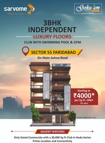 3 BHK Builder Floor For Resale in Sector 55 Faridabad  7674927