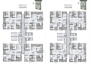 Floor Plan in 4 BHK Apartment at DSR The Classe, Narsingi – for Sale