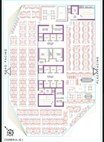 Floor Plan in  Office Space at Bhutani Cyberthum, Sector 140a – for Sale