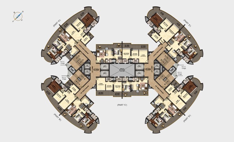 Master Plan, gauri-excellency 4 Bedroom 2066 Sq.Ft. Apartment In Kandivali West Mumbai 7676726