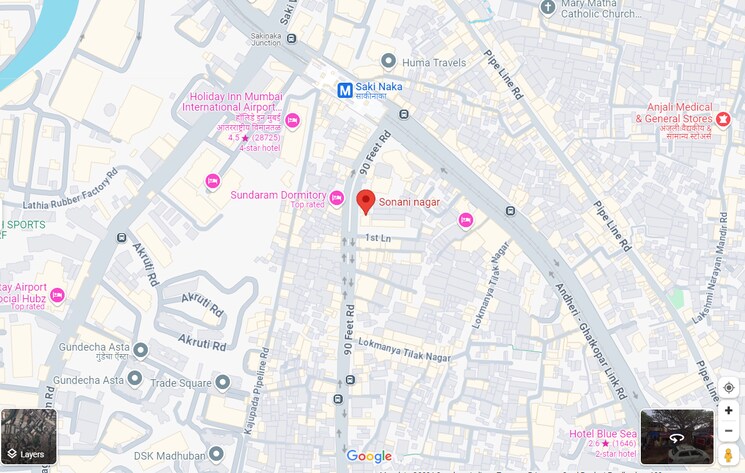 Map Location, sakinaka 90 feet road 1.5 Bedroom 470 Sq.Ft. Independent House In Sakinaka 90 Feet Road Mumbai 7672087