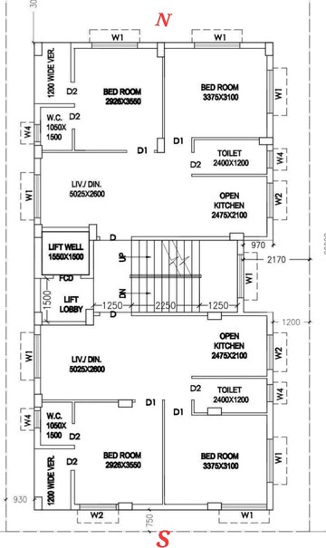 Floor Plan in 2 BHK Apartment at New Town – for Sale