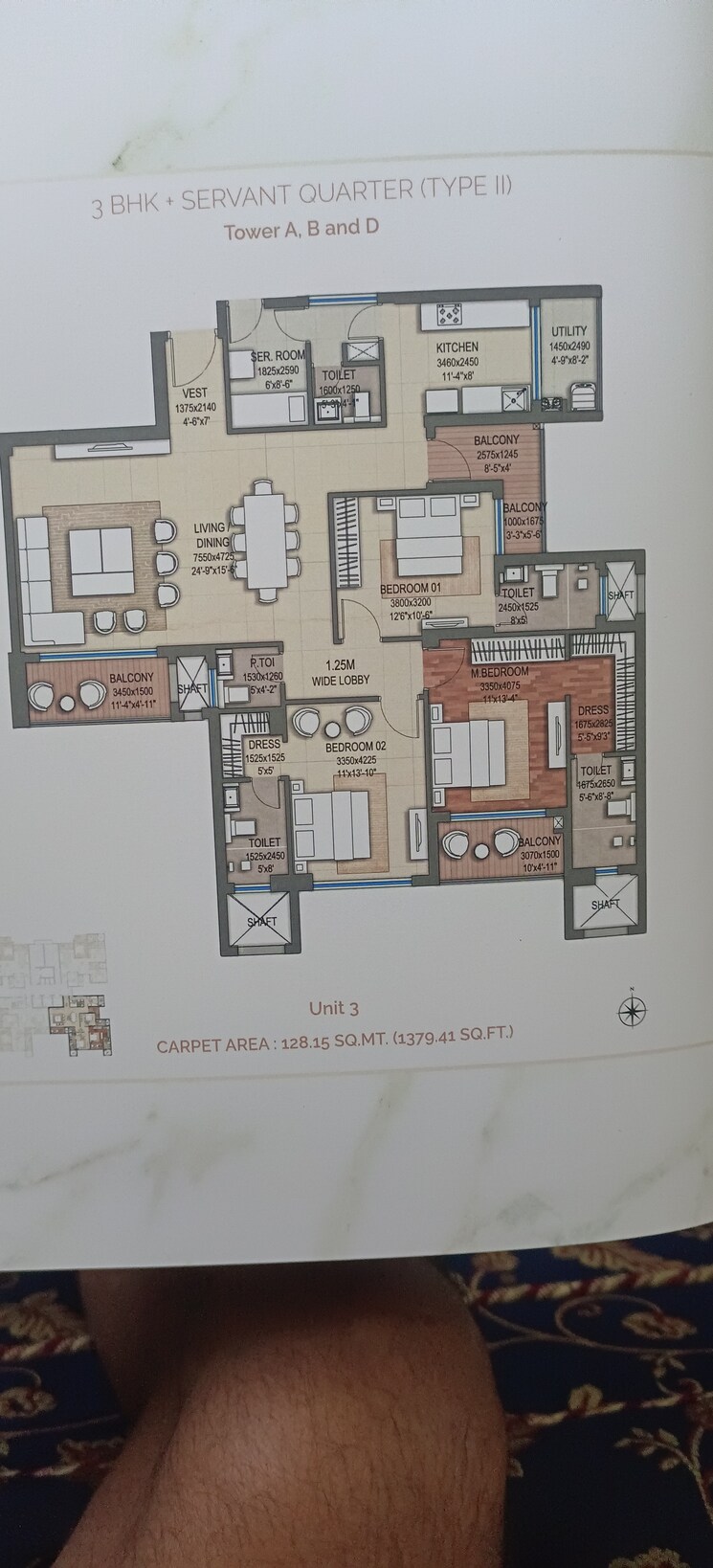 Floor Plan, shalimar-marbella 2.5 Bedroom 1530 Sq.Ft. Apartment In Gomti Nagar Lucknow 7680964