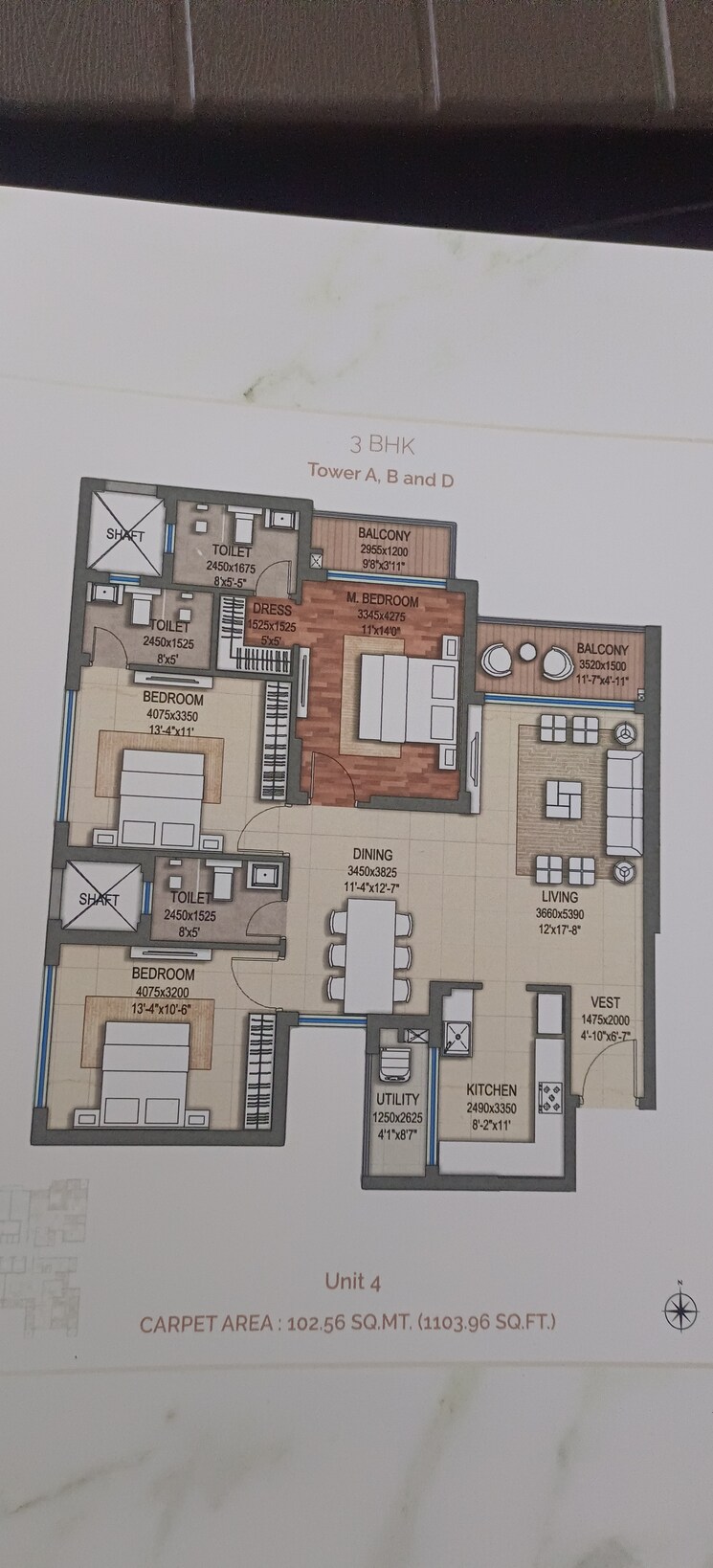 Floor Plan, shalimar-marbella 2.5 Bedroom 1530 Sq.Ft. Apartment In Gomti Nagar Lucknow 7680964