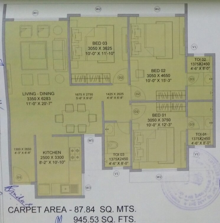 Master Plan, shell-tower-chs 3 Bedroom 945 Sq.Ft. Apartment In Chembur Mumbai 7687024