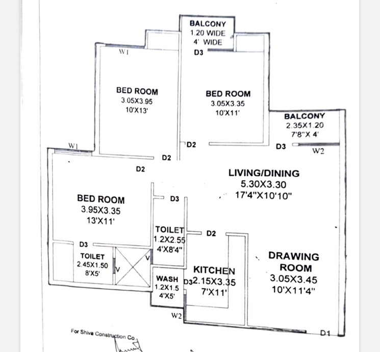 Floor Plan, shiva-whispering-woods 6 Bedroom 2700 Sq.Ft. Apartment In Salaiya Bhopal 7690348