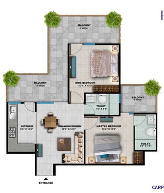 2 BHK Apartment For Resale in Adore Happy Homes Pride Sector 75 Faridabad  7693288