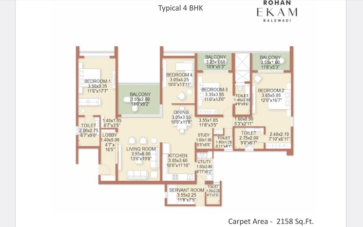Master Plan, rohan-ekam 3 Bedroom 1400 Sq.Ft. Apartment In Balewadi Pune 7693787