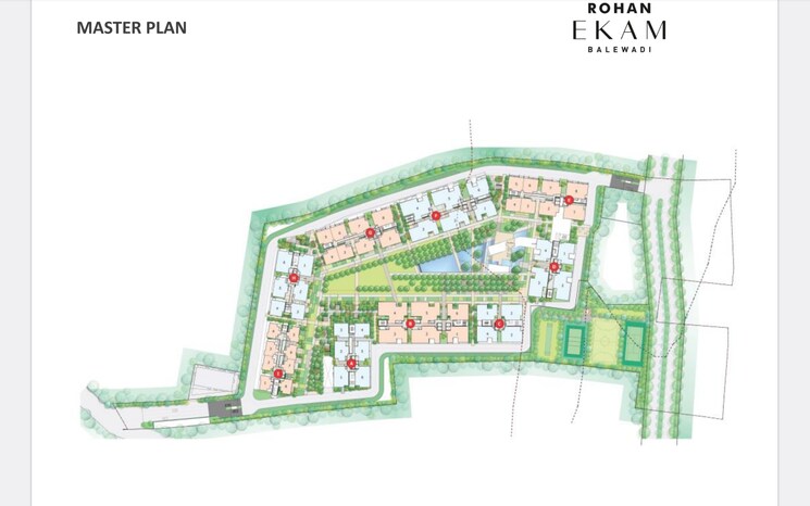 Master Plan, rohan-ekam 3 Bedroom 1400 Sq.Ft. Apartment In Balewadi Pune 7693787