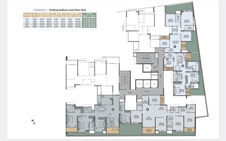 Floor Plan, vtp-cielo 2 Bedroom 824 Sq.Ft. Apartment In Bavdhan Pune 7693944