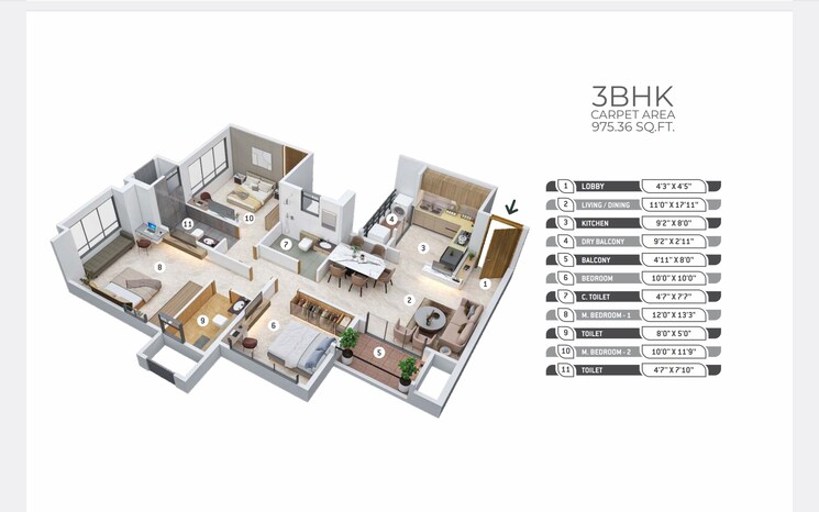 Floor Plan, vtp-cielo 2 Bedroom 824 Sq.Ft. Apartment In Bavdhan Pune 7693944