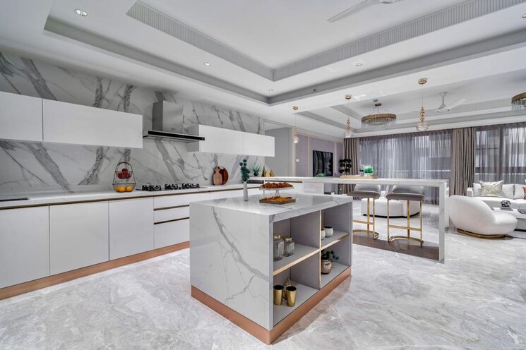 Kitchen, camp 4 Bedroom 3315 Sq.Ft. Apartment In Camp Pune 7694326