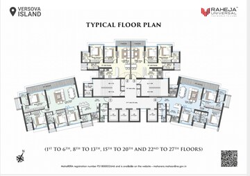 Floor Plan in 2 BHK Apartment at Raheja Exotica Cyprus, Madh – for Sale