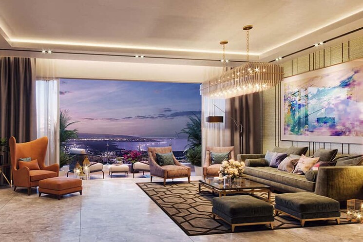 Living Room, l-t-crescent-bay-t2 3 Bedroom 1150 Sq.Ft. Apartment In Parel Mumbai 7698549