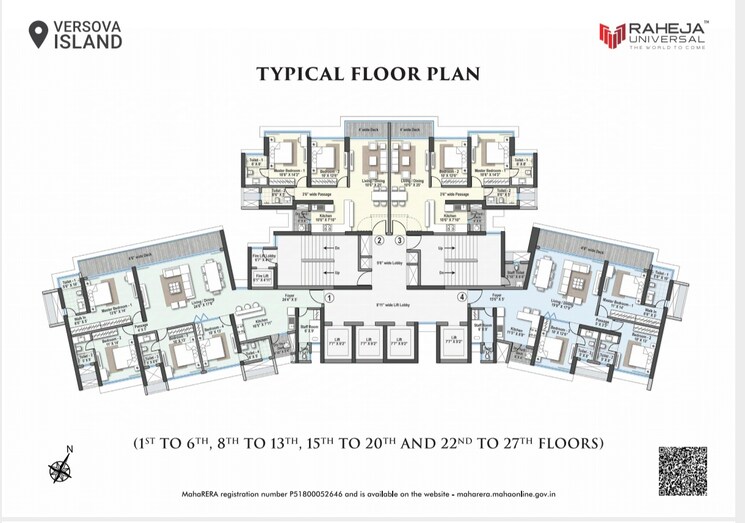 Floor Plan, raheja-exotica-cyprus 3 Bedroom 1468 Sq.Ft. Apartment In Madh Mumbai 7698800