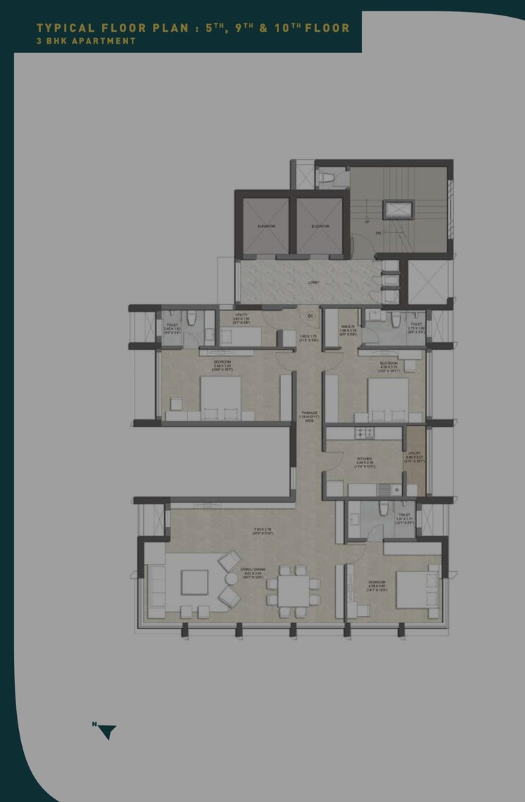 Floor Plan, kalpataru-matru-ashish 3 Bedroom 1613 Sq.Ft. Apartment In Matunga East Mumbai 7704404