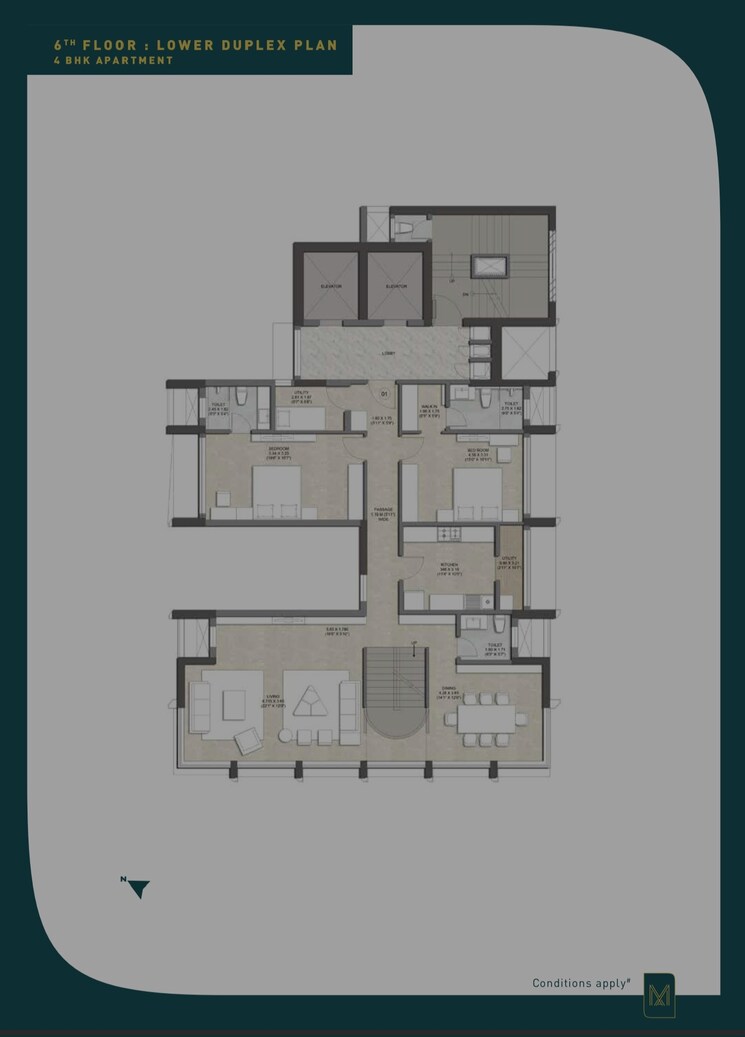 Floor Plan, kalpataru-matru-ashish 4 Bedroom 2416 Sq.Ft. Penthouse In Matunga East Mumbai 7704459