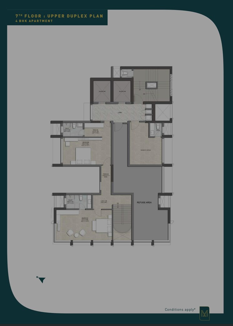 Floor Plan, kalpataru-matru-ashish 4 Bedroom 2416 Sq.Ft. Penthouse In Matunga East Mumbai 7704459