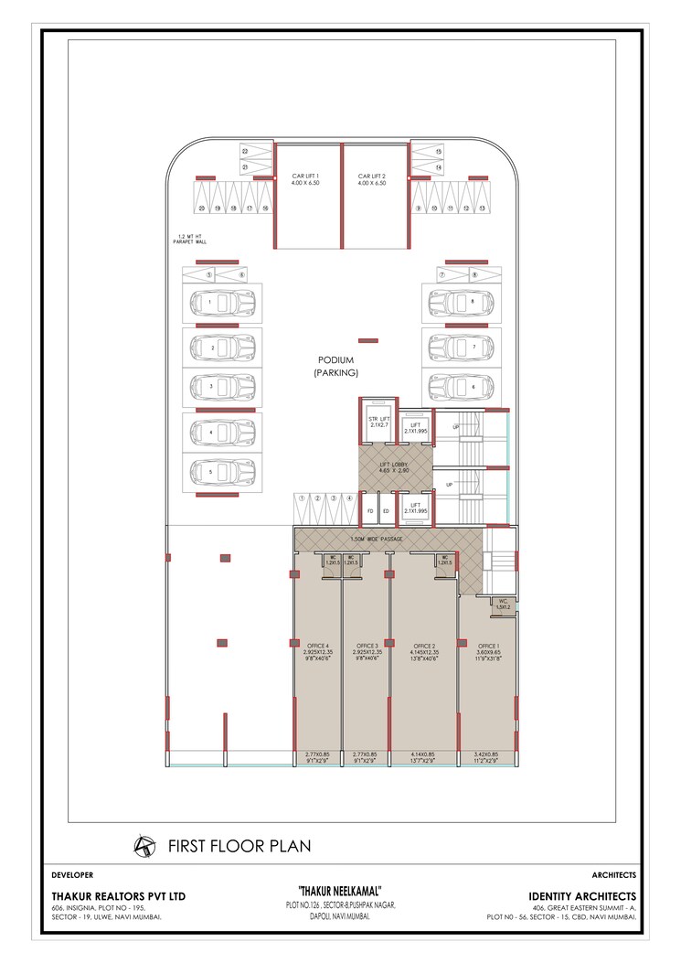 Floor Plan, thakur-neelkamal 1 Bedroom 765 Sq.Ft. Apartment In Pushpak Nagar Navi Mumbai 7707784