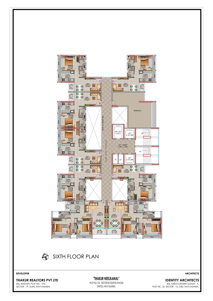 Master Plan, thakur-neelkamal 1 Bedroom 765 Sq.Ft. Apartment In Pushpak Nagar Navi Mumbai 7707784