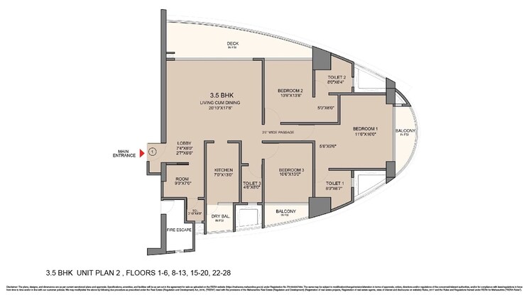 Floor Plan, sunteck-signia-high 3 Bedroom 1797 Sq.Ft. Apartment In Borivali East Mumbai 7711531