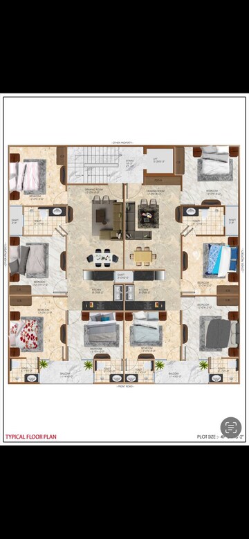 Floor Plan in 4 BHK Builder Floor at Mehrauli – for Sale