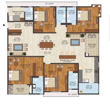 Floor Plan in 4 BHK Apartment at Bollineni Bion, Kothaguda – for Sale