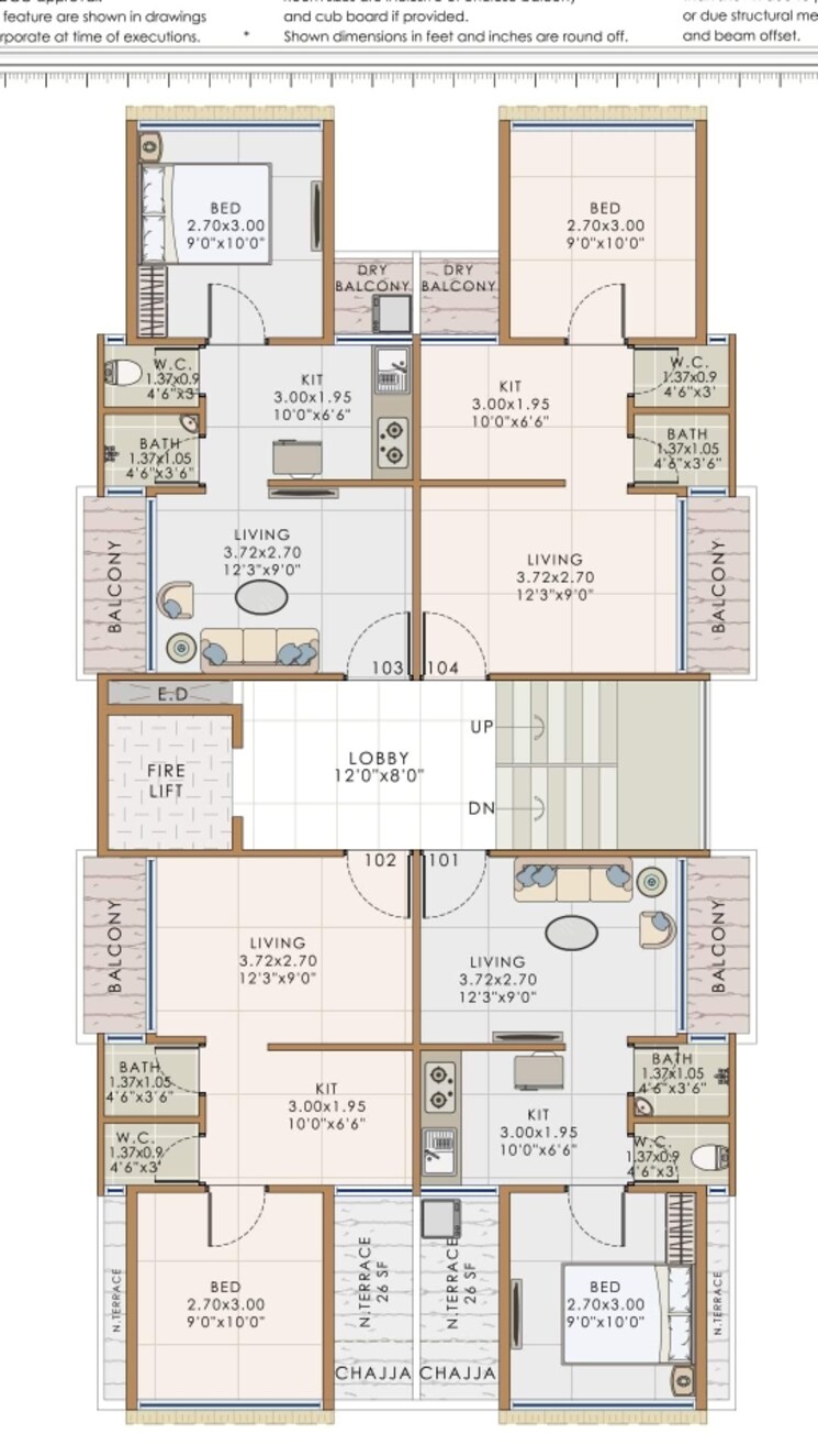 Floor Plan, karanjade 1 Bedroom 680 Sq.Ft. Apartment In Karanjade Navi Mumbai 7722482