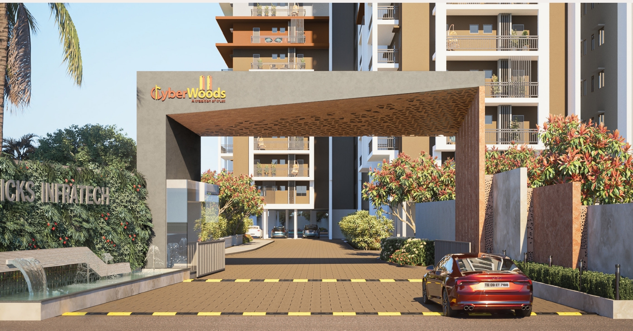 2 BHK + Pooja Room Apartment For Sale in Bricks Cyberwoods